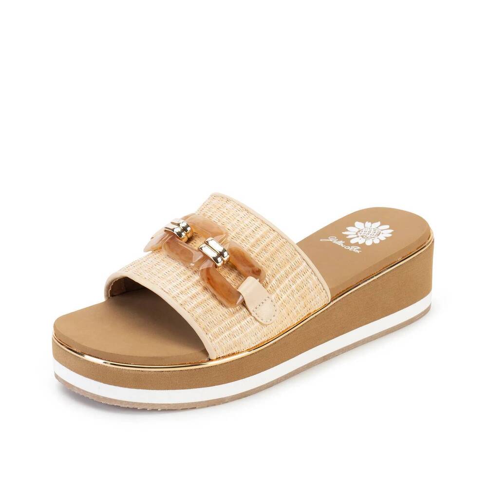 NEW YELLOWBOX women's gabina wedge sandal in natural